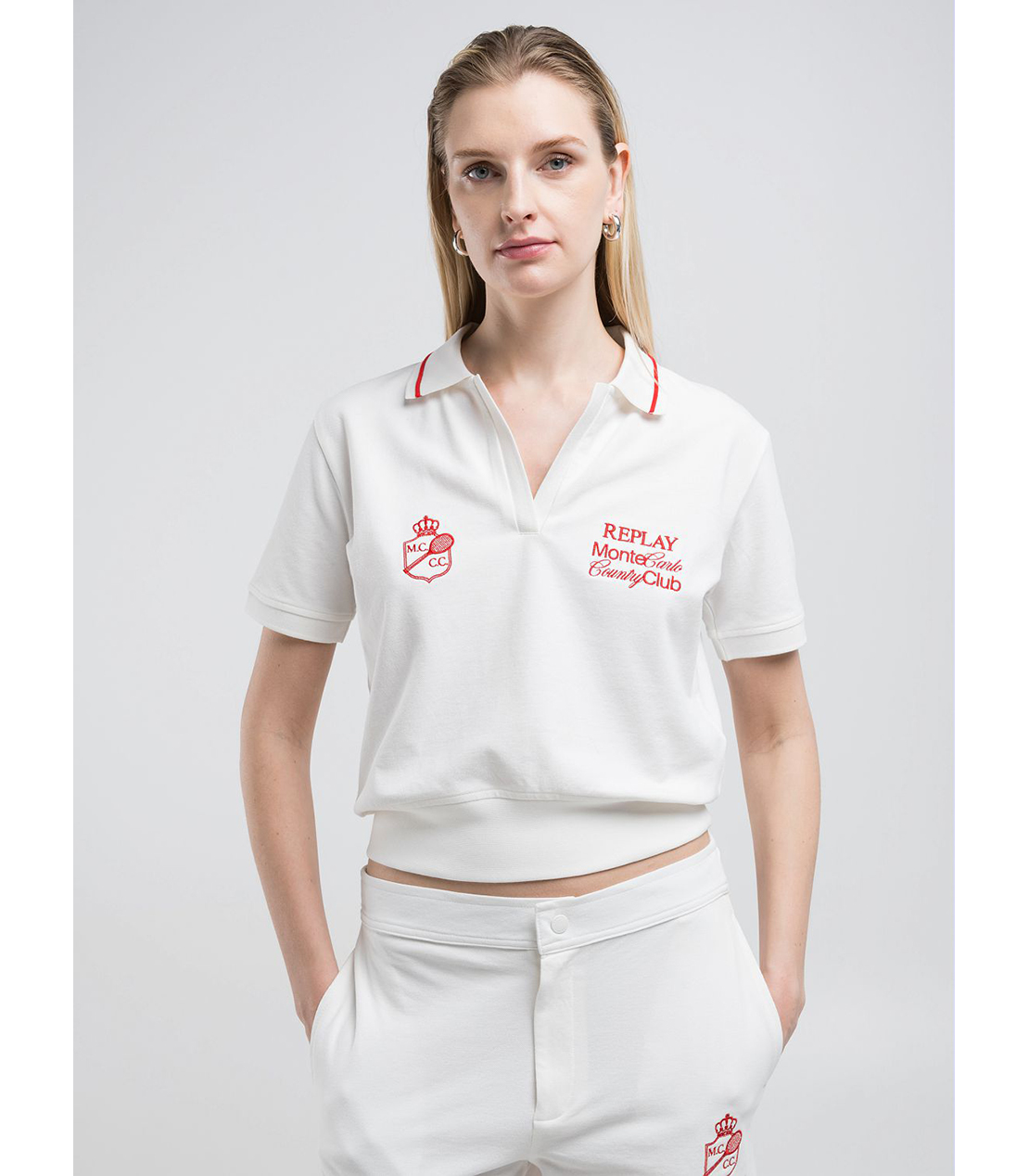 モンテカルロカントリークラブコレクションクロップドポロシャツ 詳細画像 オフホワイト 2